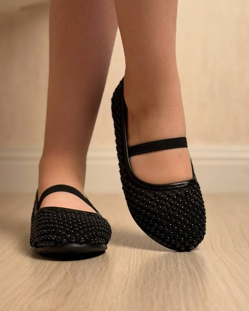 Stylish girls' shoes decorated with beads