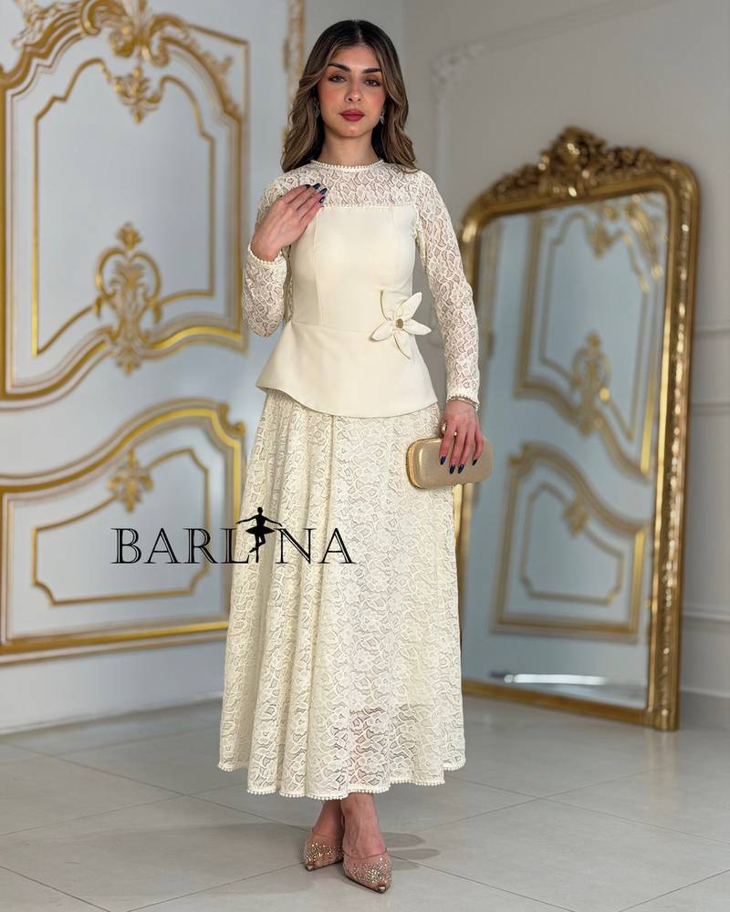 Off white lace dress with an elegant design