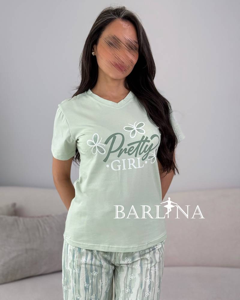 Stylish pajamas with striped pants