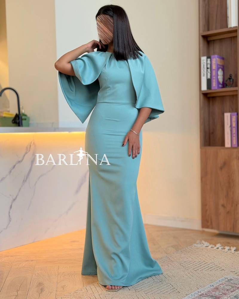 Tiffany dress with wide cape sleeves