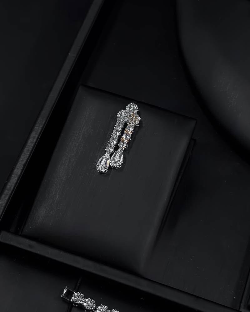 Accessory set with an elegant necklace and dangling details