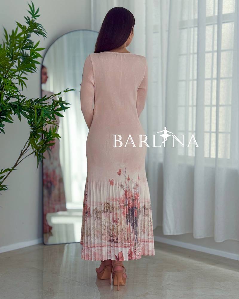 Soft powder pink midi dress