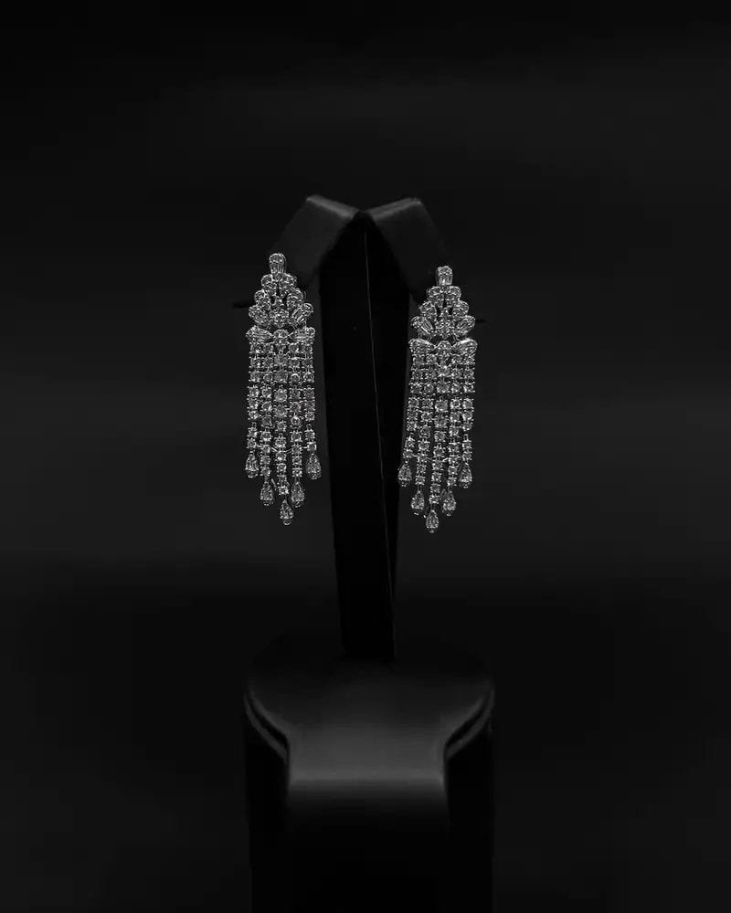 Long multi-layered drop earrings