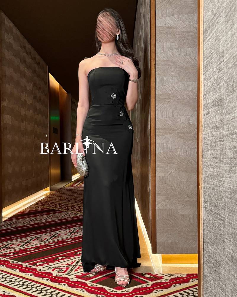 Black dress with delicate rose details