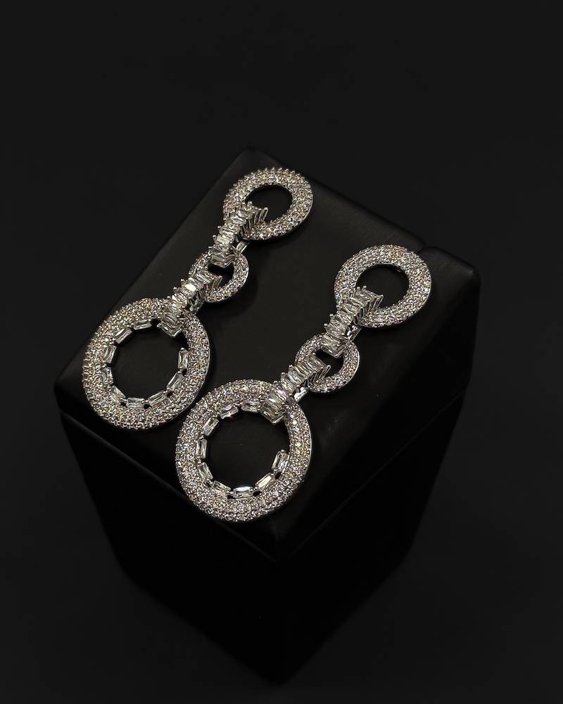 Women's diamond-effect hoop earrings