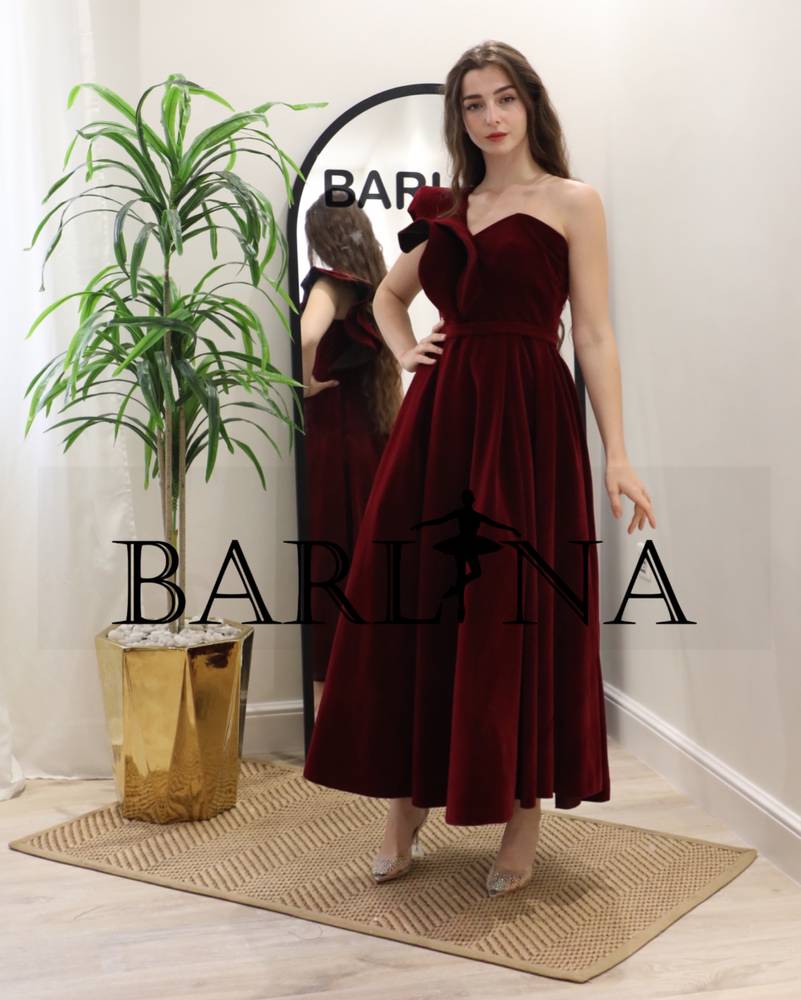 Soft burgundy velor dress
