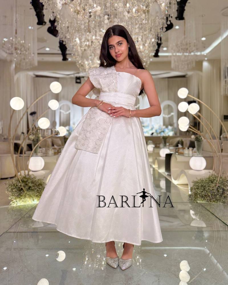 White One-Shoulder Floral Dress