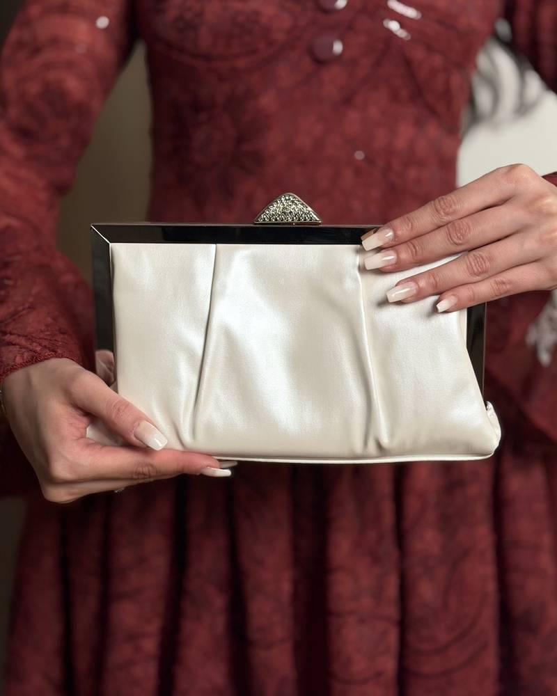 Luxury evening bag with a soft satin design