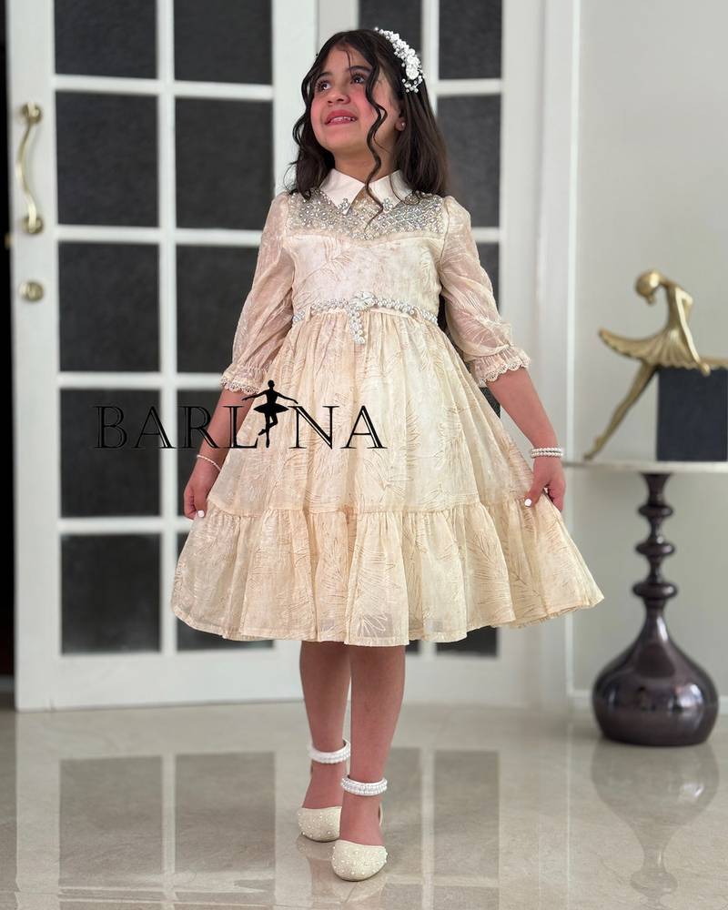 Elegant girls' dress with a puffy cut