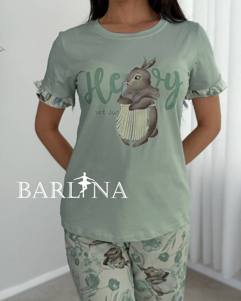 Stylish bunny-themed pajamas and patterned pants