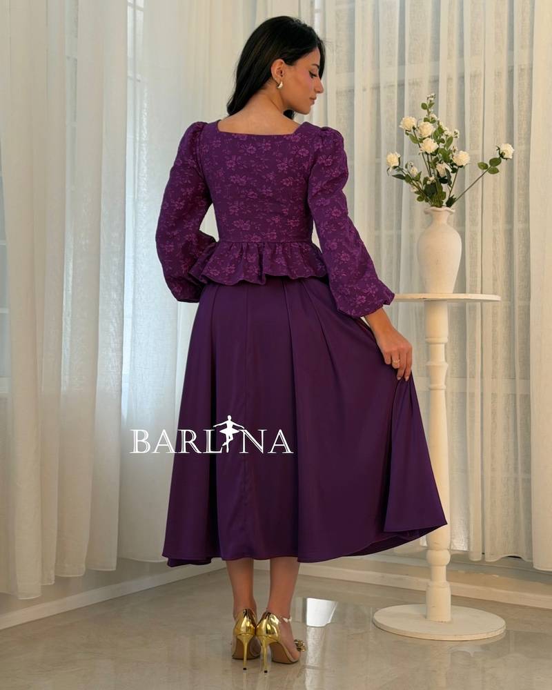 Purple midi set with a floral top