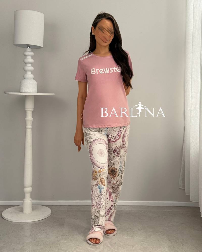 Stylish pajama set with patterned pants
