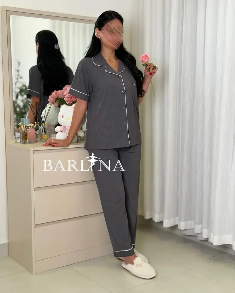 Classic style pajamas with front buttons