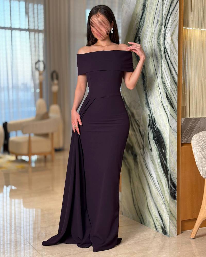 Elegant purple dress with a soft, flowing cut