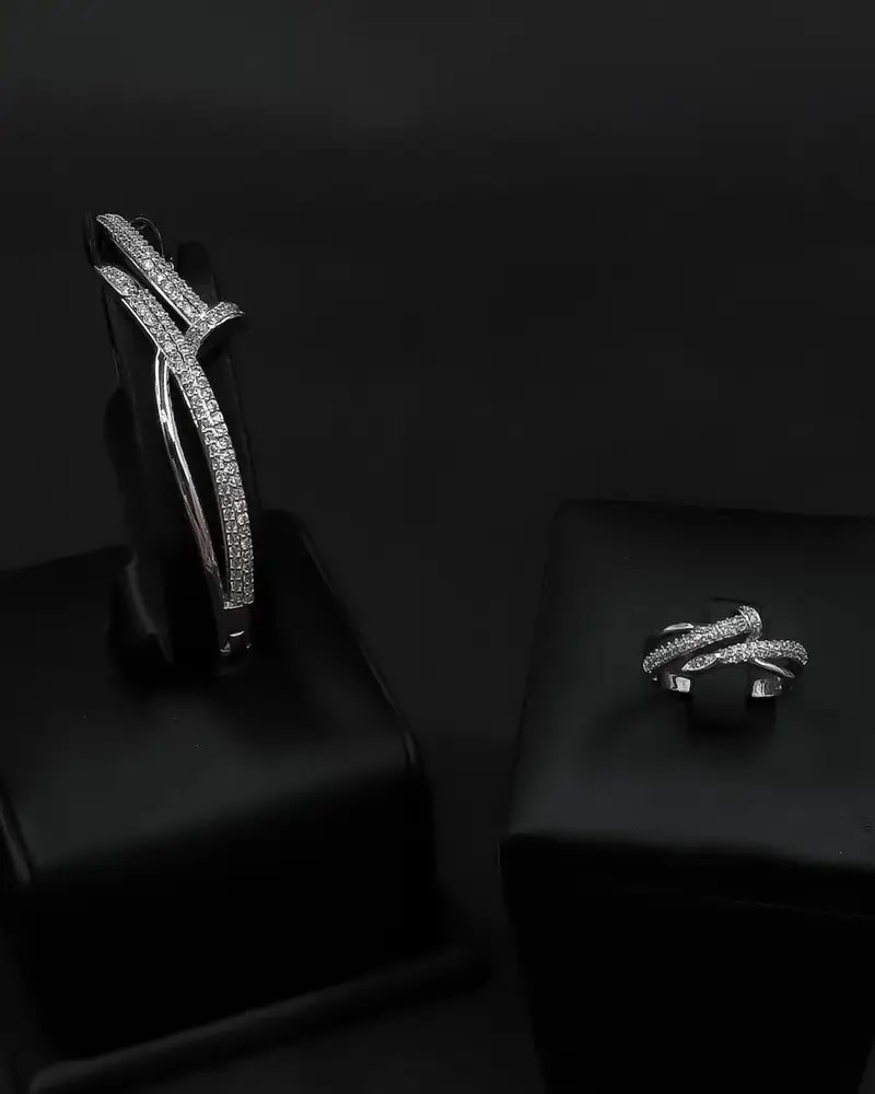 Stylish interlocking bracelet and ring