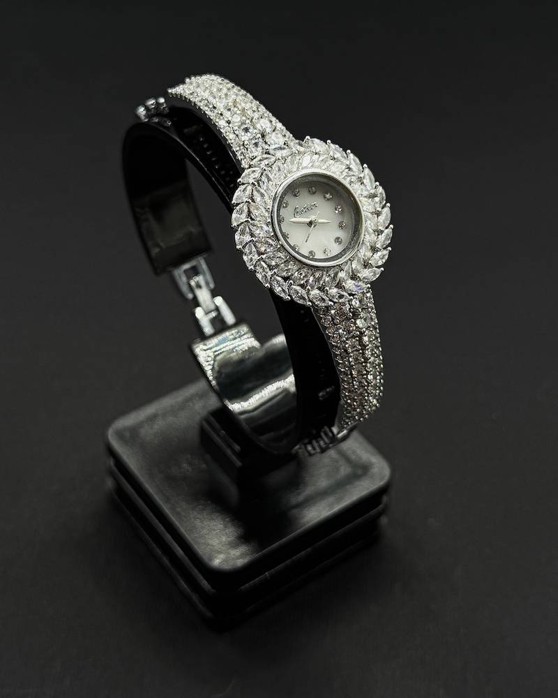 A luxury watch studded with zircon stones