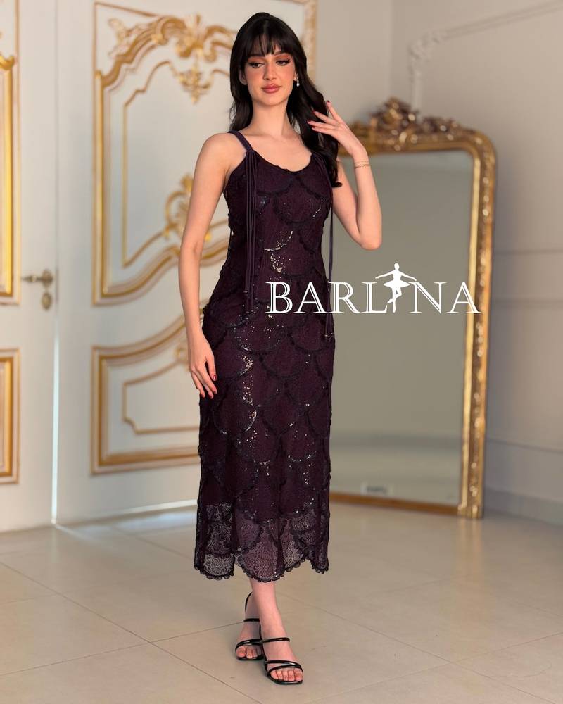 fitted dress with embroidered straps