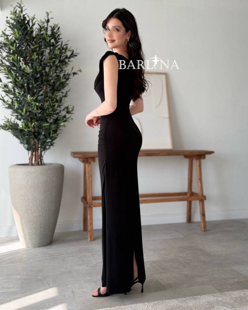 Classic black dress with a soft design