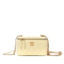 Chanel yellow lambskin bag