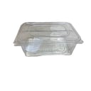 Rashid Rectangular Clear Plastic Containers with Hinged Lid