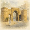لوحة مرسومة كانفاس لبوابة جدة القديمة
