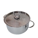 قدر استيل بغطاء مزخرف 16*30 سم