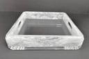 Square White Tray with handles
