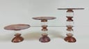 Set of glass 3 stands with plates