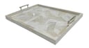 Large Cream Tray with Bamboo Handles