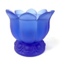 Small Crystal Vase Lotus Flower in Blue Color