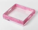 Square Pink Tray with handles