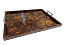 Large Brwon Tray with Bamboo Handles