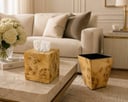 Luxury Set of Tissue Box & Waste Basket