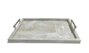 Medium Cream Tray with Bamboo Handles