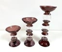 Set of glass 3 stands with bowls