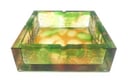 Square Crystal Ashtray Engraved & Decorated by Flowers from Inside