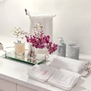 Set of flowers rect tray with towel stand