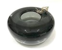  Luxury Dark Green Murano Crystal Big Bowl with Decorative Snail Silver Plated