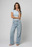 Ringer Baby tee - Baby blue