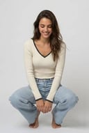 Sweetheart knit top - white