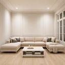 كنب حرف U مودرن بيج بجلسة عميقة  380×240×95×80 (منتج تفصيل)
