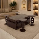 طقم طاولات ضيافة أنيق بتصميم عصري فاخر فجر 5 قطع لون بني (منتج تفصيل)