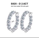 حلق مويسانيت مرصع بالكامل | فضة 925 مطلية ذهب أبيض 18K | D/VVS1 | 4mm
