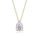 عقد مويسانيت كمثري 1 قيراط | فضة 925 مطلية ذهب 18K | Pear Cut