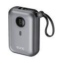 باور بانك EONE 10000mAh شحن سريع 22.5W بحجم صغير مع كيبل تايب سي وكيبل ايفون لون رمادي