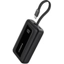 بطارية انكر زولو بقوة 35 واط بسعة 10000 ملي امبير بمنفذ تايب سي ومنفذ يو اس بي مع سلكين مدمجة تايب سي - اسود