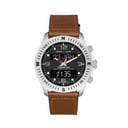 Al Fajr Dainamic WH-24 Leather Luxury Wrist Watch - Silver