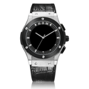Luxury Men's Leather watch HA-6108 - Silver Color