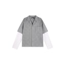 BLURRY pattern logo grey cotton shirt