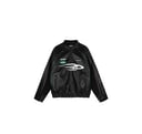 Black leather racing jacket